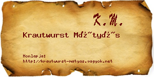 Krautwurst Mátyás névjegykártya